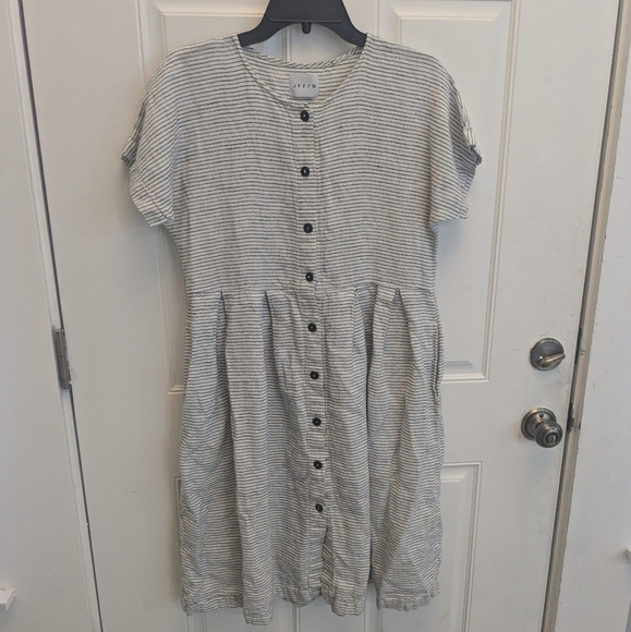 Offon Striped Linen Dress - Picture 1 of 5